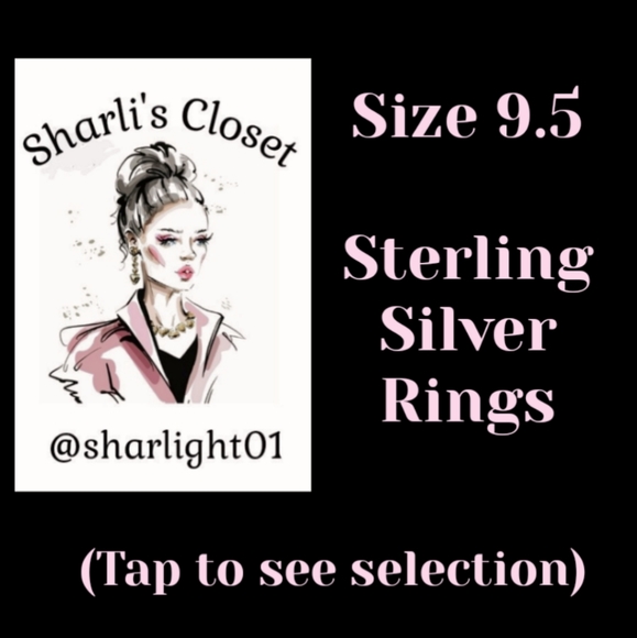 NEW Size 9.5 Genuine Sterling Silver Rings - Picture 2 of 7